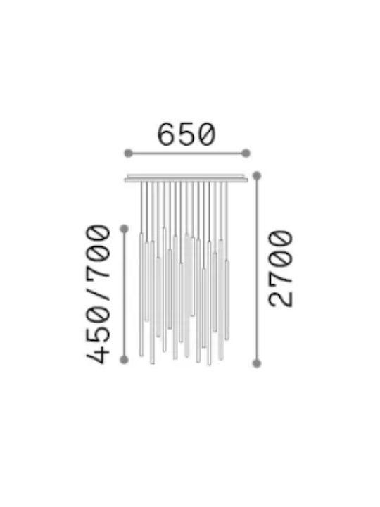 Ideal Lux Κρεμαστό Φωτιστικό LED με Θερμό Λευκό Φως 65x65εκ.