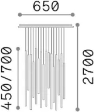 Ideal Lux Κρεμαστό Φωτιστικό LED με Θερμό Λευκό Φως 65x65εκ.