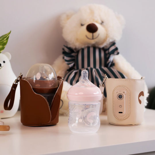 Kidnort Sticlă de Plastic pentru Bebelusi Anti-Colici cu Tetină din Silicon pentru 3+ luni Brown 125ml