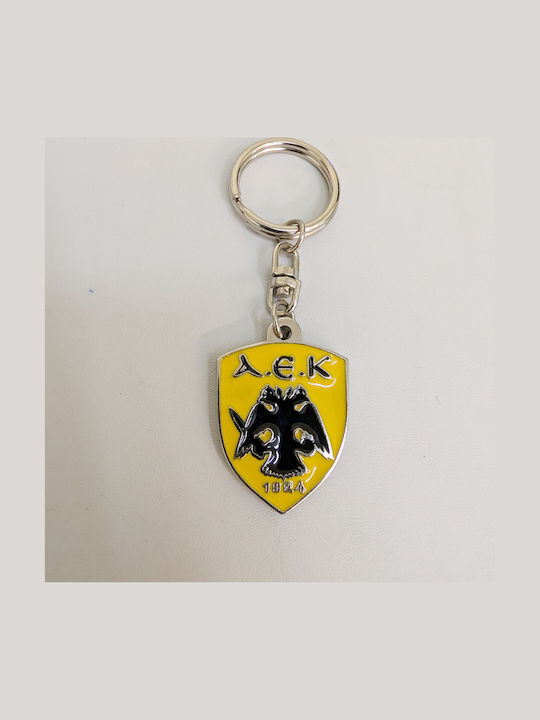 AEK Metallic Double-Sided Keychain Double-Headed Eagle Yellow-Black Enamel