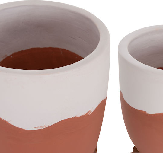 HomeMarkt Set of 2 Terracotta Ceramic Flower Pots 25x25cm