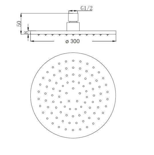 Piccadilly Linz Showerhead 30cm