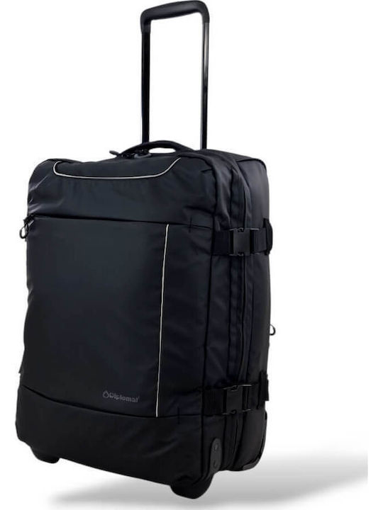 Diplomat Cabin Travel Suitcase Black With 2 Wheels Height 55cm