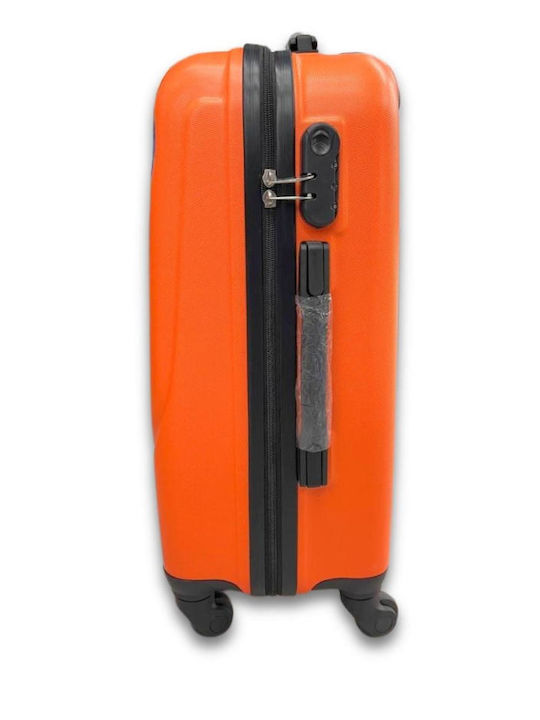 Medium Hard Orange Suitcase With 4 Wheels Height 66cm