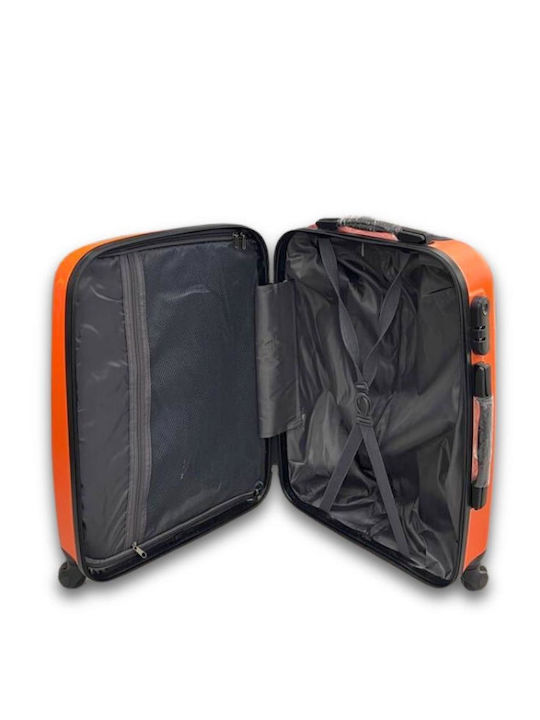 Medium Hard Orange Suitcase With 4 Wheels Height 66cm