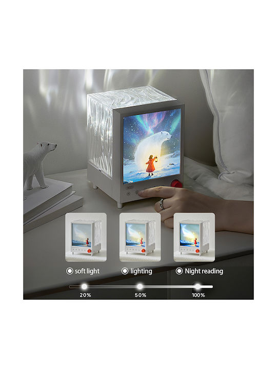 XO LED Kinder Tischlampe Projektor Weiß 12,17cm