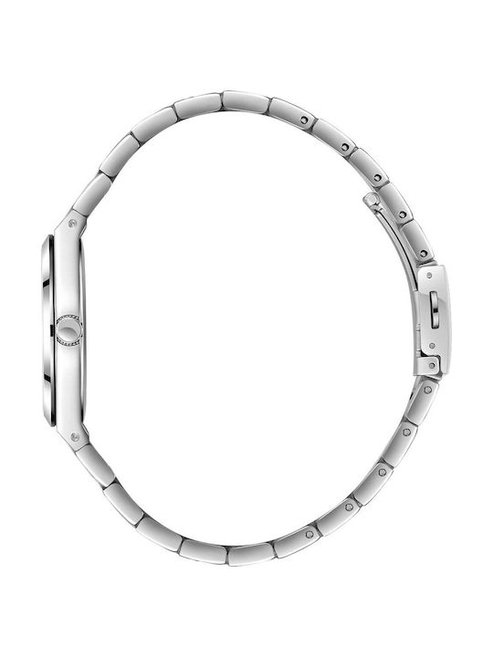 Lee Cooper Γυναικείο Ρολόι 30mm Μπαταρίας με Ασημί Μεταλλικό Μπρασελέ