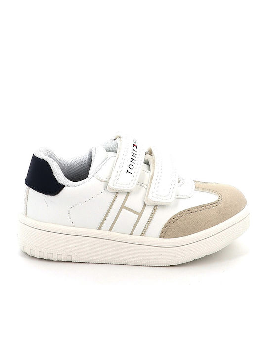 Kids Sneakers with Hoop & Loop Closure White