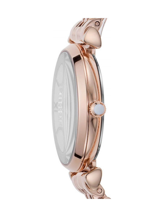 Emporio Armani Gianni T-Bar Crystals Ρολόι Μπαταρίας με Μεταλλικό Μπρασελέ