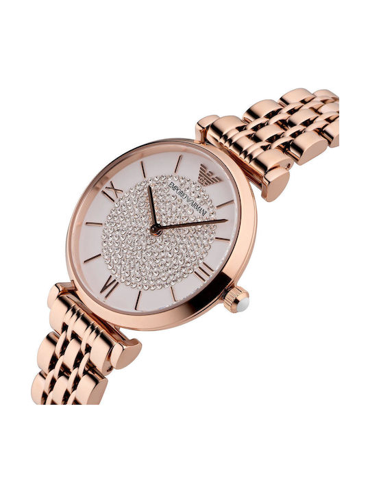 Emporio Armani Women's Watch with Pink Gold Metal Bracelet