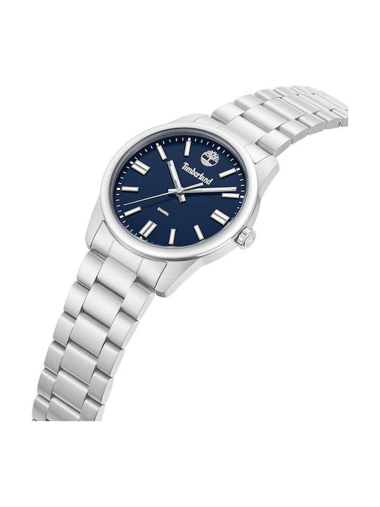Timberland Timberland Ανδρικό Ρολόι 42mm Μπαταρίας με Ασημί Μεταλλικό Μπρασελέ