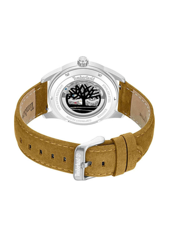 Timberland Northbridge Men's Watch 43mm Automatic with Brown Leather Strap