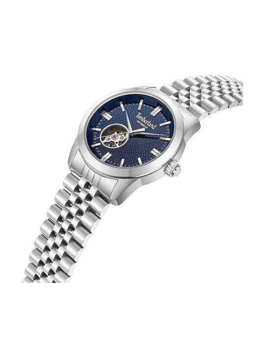 Timberland Ανδρικό Ρολόι 41mm Αυτόματο με Ασημί Ατσάλινο Μπρασελέ