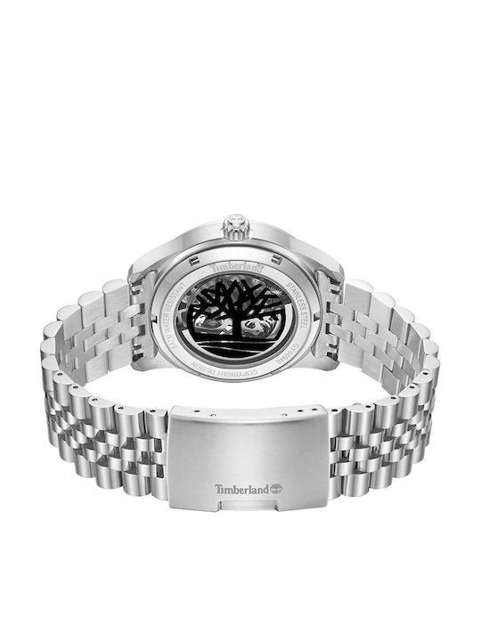 Timberland Ανδρικό Ρολόι 41mm Αυτόματο με Ασημί Ατσάλινο Μπρασελέ