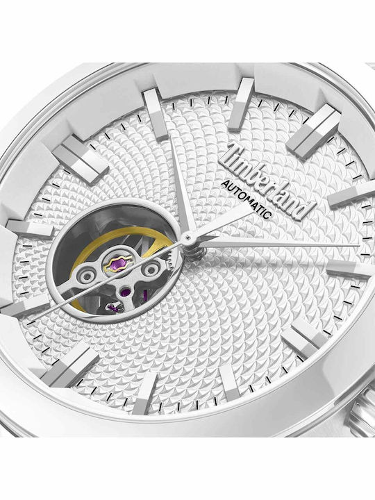 Timberland Ανδρικό Ρολόι 41mm Αυτόματο με Ασημί Μεταλλικό Μπρασελέ