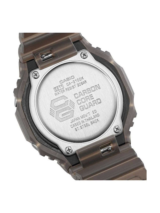 Casio Digital Men's Watch Chronograph Battery with Brown Rubber Strap