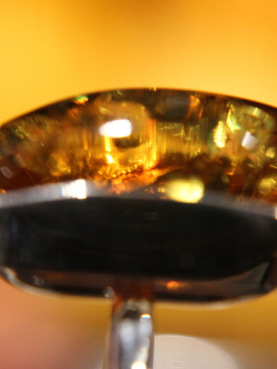 Natural Green Amber Ring Size 14.5