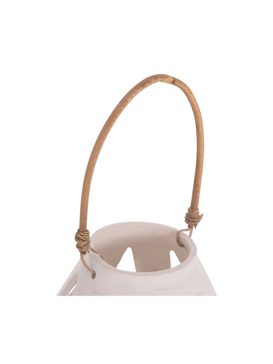 HomeMarkt Rattan Tabletop Lantern White 10x10x10cm