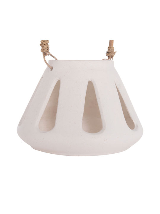 HomeMarkt Rattan Tabletop Lantern White 10x10x10cm