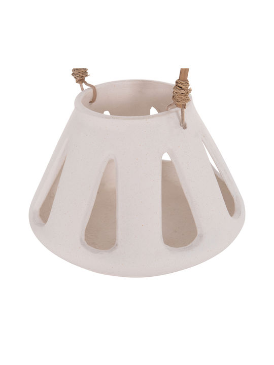 HomeMarkt Rattan Tabletop Lantern White 10x10x10cm