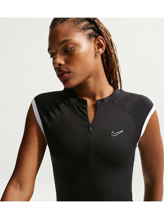Sportswear Women's Blouse Sleeveless with Zipper Black