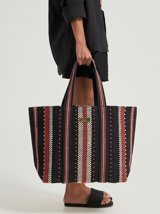 Savana Fabric Women's Tote Handbag Black