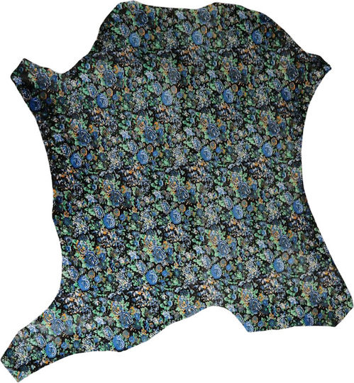 Ponyskin Leder 87x70cm Blumen