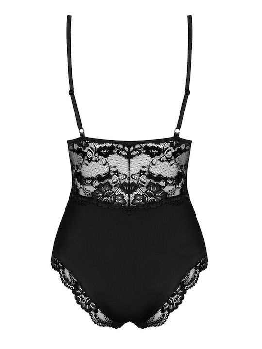 Pure Night Sexy Bodysuit with Lace Black OB20271