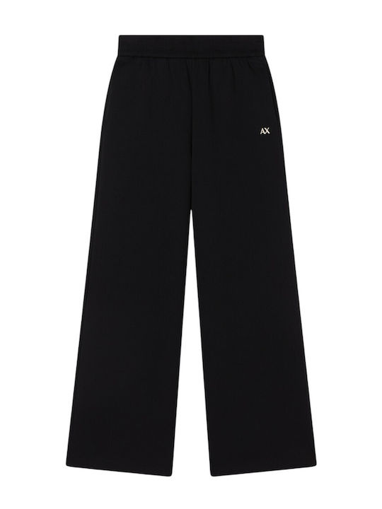 Damen Stoff Hose in Lockere Passform Schwarz