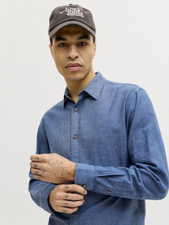 Jack & Jones Λινό Πουκάμισο Navy Blazer