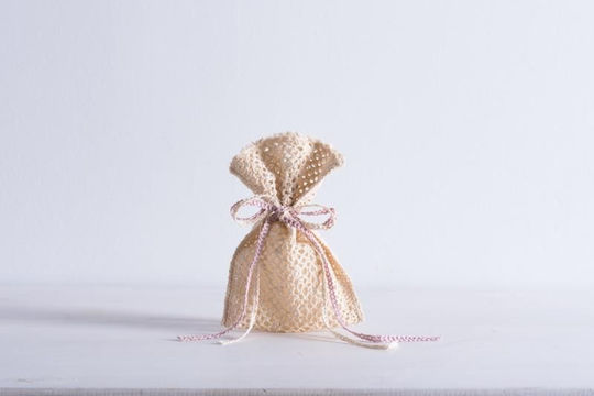 Beauty Home Fabric Pouch for Gift Beige 12x17cm