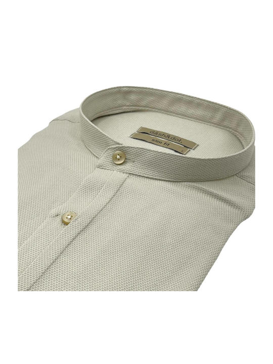 Long-sleeved Cotton Shirt Beige