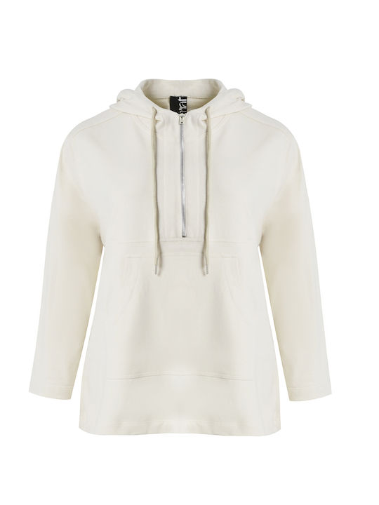 Women's Sweatshirt Jacket Hooded Beige