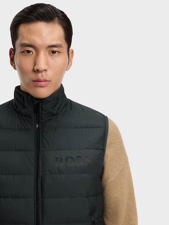Logo Logo Sleeveless Jacket Waterproof Dark Green