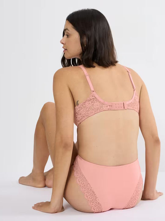 Amourette Tai Women's Brazil Seamless with Lace Pink