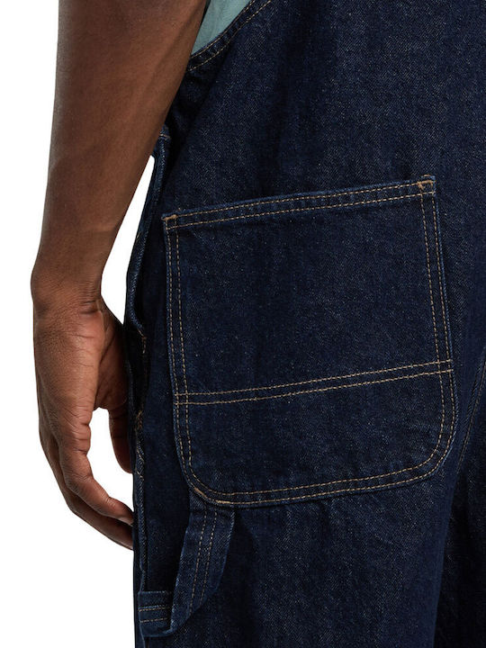 Ανδρική Τζιν Σαλοπέτα με Loose Straight Εφαρμογή Rinsed Denim