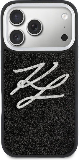 Karl Lagerfeld Iml Glitter Kl Diamond Logo iPhone 17 Pro Schwarz Handyhülle