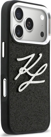 Karl Lagerfeld Iml Glitter Kl Diamond Logo iPhone 17 Pro Schwarz Handyhülle
