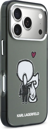Karl Lagerfeld Karl + & Choupette Umschlag Rückseite Magsafe Iphone 17 Pro Schwarze
