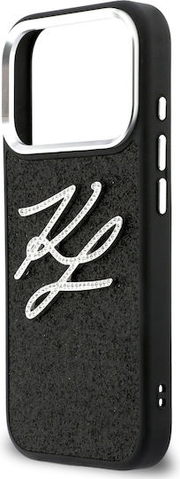 Karl Lagerfeld Iml Glitter Kl Diamond Logo iPhone 17 Pro Schwarz Handyhülle
