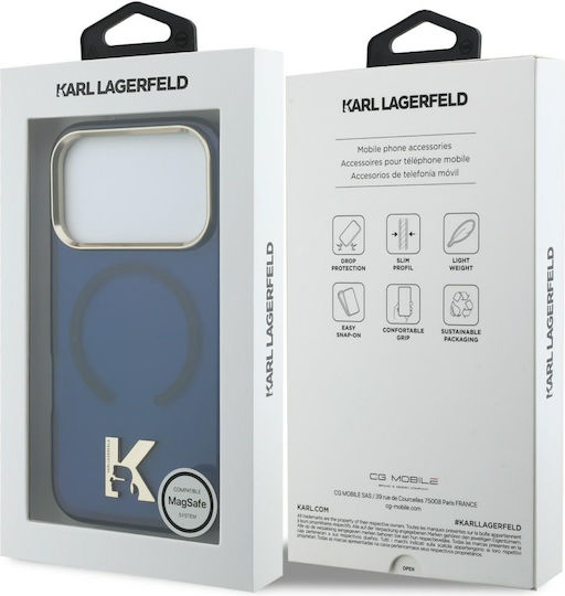 Karl Lagerfeld Iml K Head Logo Magsafe iPhone 17 Pro Blaue Handyhülle