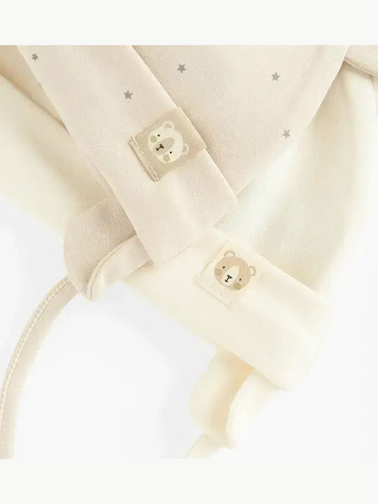 Kinder Mütze Stoff Beige 2Stück