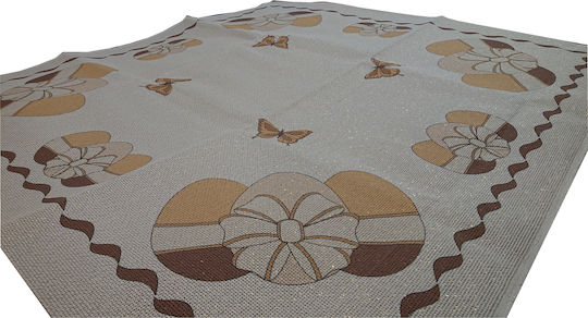 Easter Printed Tablecloth 90x90cm Etamine Knossos Sunbeam Beige Gold Pero 04-20
