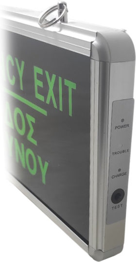 Exit Danger Sign Led Motion Double-Sided 2 Pieces 35x16cm Aluminum Black-Green 1197-28 Oem