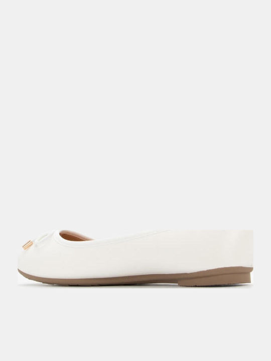 Damen Ballerinas Spitz zulaufend in Weiß Farbe
