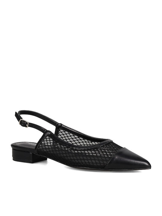 Pantofi balerini pentru femei Slingback cu Bareta in Negru Culori