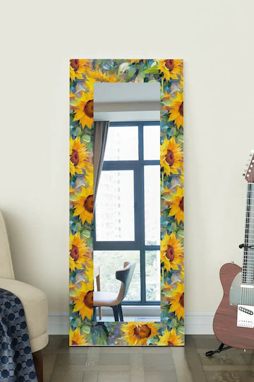 Oglindă Decorativă Cu Model Floarea Soarelui Multicoloră 150x60 Cm