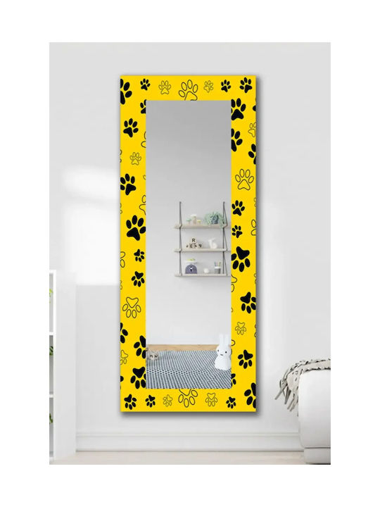 Decorative Wall Mirror Happy Friends Yellow 150x60 Cm