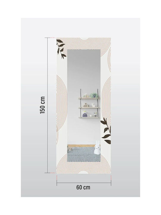 Decorative Wall Mirror Minimal with Multicolour Pattern 150x60 cm
