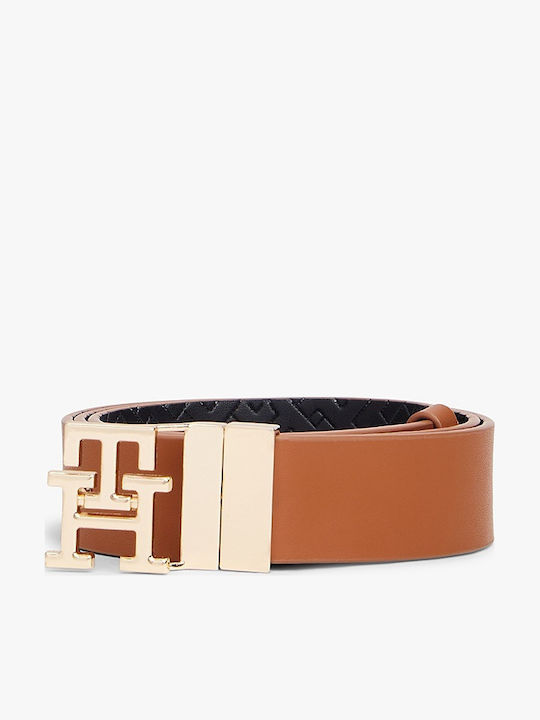 Reversible Leather Women's Belt Tabac Brown